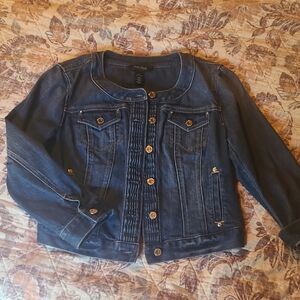 Denim Jacket with Gold Buttons